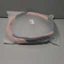 INEBIZ Universal Car Steering Wheel Cover Microfiber Leather Viscose Multi-Element Stitching (Black&Pink, D)