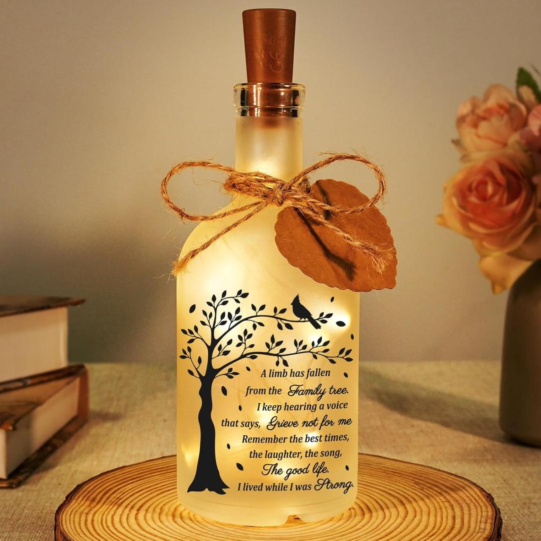 Sympathy Gifts for Loss of Loved One,Memorial Gifts for Loss of Sister Grandma Son, Bereavement Condolences Gift for Loss, Memorial Gift Bottle Jar Light