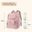 BabbleRoo Diaper Bag Backpack - Travel Large Baby Diaper Bag with Changing pad, Waterproof Baby Bags for Mom & Dad, Unisex Bags with Pacifier Case, Luggage Strap & Stroller Clips Pink