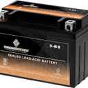 CB CHROMEBATTERY 9-BS Maintenance-Free, 120CCA, 12V 10Ah Battery Replacement for ATV, Motorcycle, Jet Skis, Scooter, UTV, and More - Nut and Bolt (T3) Terminal