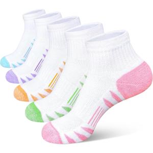 Womens Ankle Anti-blister Thick Cushioned Cotton Wicking Hiking Athletic Running Socks 5 Pairs (9-11)