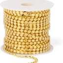 16.5FT Gold Dot Chains Roll, 2.5MM 18K Gold Plated Brass Flat Ball Bead Chains Spool Bulk for Jewelry Making
