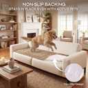 decorUhome Couch Cover for Dogs, Non-Slip Fuzzy Pet Sofa Cover for Seat, Backrest & Armrest, Soft Washable Pet-Friendly Sofa Protector, Khaki, 27.6" x 27.6"