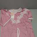 Women's Printed Nightgown, V-Neck Short Sleeve Midi Sleep Dress with Pockets, Loose Fit Comfortable Loungewear XL