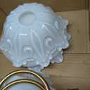 Vintage Bathroom Vanity Light, 3-Light Matte Brass Finish Vanity Light with Floral White Glass Shades, Retro Wall Sconce for Bathroom, Dressing Table