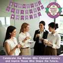 2 x Women's History Month Door Decorations, Purple Inspirational Women Empowerment Hanging Sign Wall Decor, International Women's Day Wreath for Home, School, Classroom, Bulletin Board, Wall, Hallway