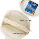 VOROLO Sling Bag Sling Chest Bag with Two Parallel Zipper and Ajustable Strap Fashion Sling Pack Beige