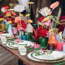 350 Pcs Tropical Wedding Bridal Shower Paper Plate Palm leaf Napkin Cup Hibiscus flower Disposable Tableware Set With Knives Fork Cheers to Love Bachelorette Party Favor for 50 Guest