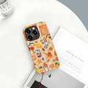 Compatible with iPhone 15 Pro Max, Anti-Scratch Frosted Case Cover,Orange Aesthetic Collage Fruit