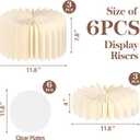 6 PCS Buffet Risers, Foldable Food Risers for Buffet Table, Display Stands for Party, White Cake Cupcake Stands for Food Display, Catering Supplies (7.8" Hx3, 4" Hx3)
