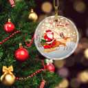 8 x Christmas Decoration Hanging Ornaments, Crystal Ornaments for Christmas Tree, 2024 Christmas Ornaments for Hanging to Decorate Office, Christmas Party, Classroom, Shop, Restaurant, Fireplace(Santa)