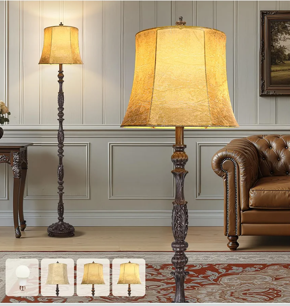 Sculptural Floor Lamp Faux Leather