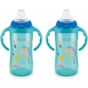 NUK Learner Cup, 10 oz, 2 Pack, 8+ Months﻿ – BPA Free, Spill Proof Sippy Cup
