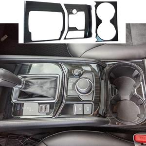 AOKIO Interior Center Console Gear Shift Panel Cover Trim for Mazda CX-5 CX5 Accessories 2017 2018 2019 2020 2021 2022 2023 2024 2025 (Stainless Black)