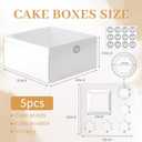5 Packs Bento Cake and Cupcake Box 6 Holes Fit 5 Cupcakes and 1 Mini Cake Box with Clear Window and Stickers for Father s Day Birthday Party Bakery Baking Supplies.((White, 1+5(5 Pack))