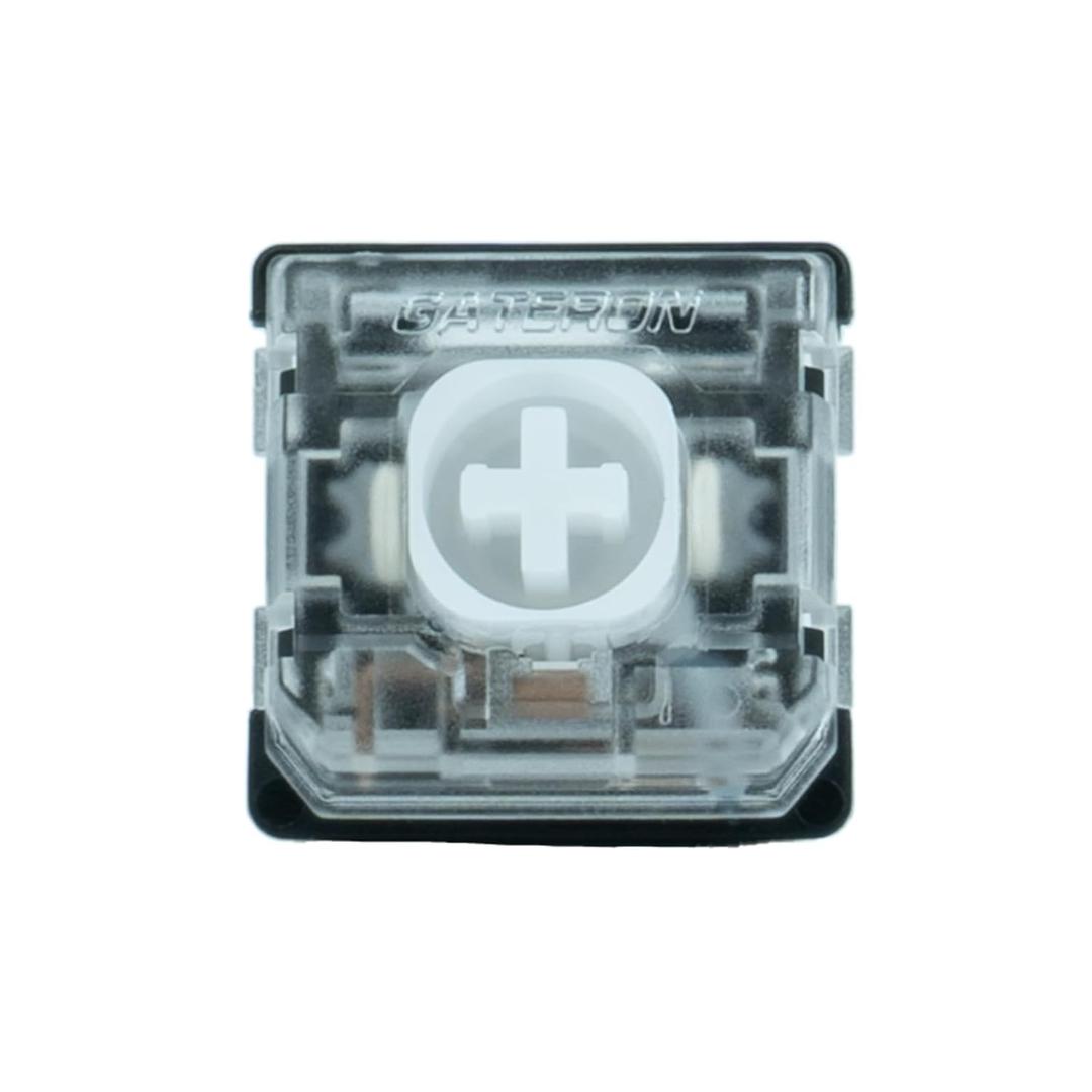 GATERON KS-33 Low Profile Silent 2.0 Keyboard Switches, Linear 3 Pin SMD LED Factory Pre-lubed for Low Profile Mechanical Keyboard (35, White)