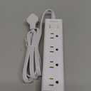 Flat Plug Power Strip, Ultra Thin Flat Extension Cord - Addtam 12 Widely AC 3 Sides Multiple Outlets, 5Ft, 1050J Surge Protector, Wall Mount, Desk Charging Station for Home Office Dorm Room Essentials (White)