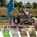 Bicystar Pet Stroller for Medium Dogs, Smooth-Ride Dog Stroller with Detachable Carrier, Rubber Wheels, Car Seat Combo 3-in-1, Up to 50 lbs, for Senior Dogs & Cats, Grey