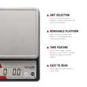 Taylor TE10FT 11-Pound Commercial Digital Portion Control Scale, 11 lb (5 kg) in 0.1 oz (1 g) Food and Cooking Scale, Tare and Hold Function, NSF, Stainless Steel Platform