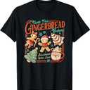 Retro Christmas Gingerbread Bakery North Pole Cookie T-Shirt