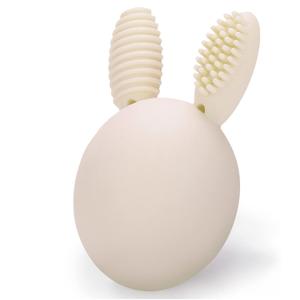 Teether Baby Teething Toy Rabbit Egg Rattle Toy Teething Pain Relief for Babies Boys Girls - Cream