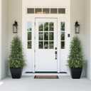 4FT Real Touch Cedar Topiary Trees for Front Porch Decor, Artificial Shrubs Faux Plants Potted UV Resistant Fake Greenery for Outdoor Indoor Door Garden Farmhouse Home Decoration (Set of 2)