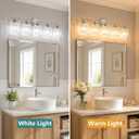 Modern 5-Light Crystal Vanity Lighting, Chrome Bathroom Light Fixture, 33 Inch-5light