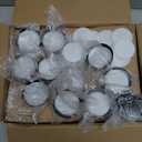 Encheng 12Pack of 4 oz Clear Round Glass Jars, with Inner Liners and black Lids,Empty Cosmetic Containers,Cream jars