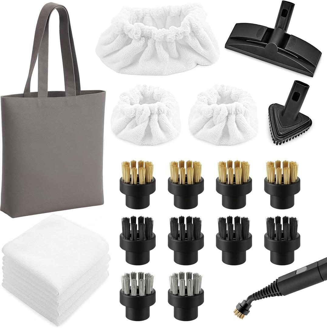 Steam Cleaning Pack Compatible with Dupray Steam Cleaners, 18 Pcs Versatile Accessory Kit: Includes Everything Needed for deep Cleaning on Multiple Surfaces, Seamless Compatibility