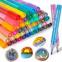 JR.WHITE Paint Markers Pens Acrylic Pen, 50 Colors Acrylic Paint Pens Medium Tip for Rocks, Stone, Ceramic, Glass, Wood, Canvas Painting, Paint Marker for Adults Art and Craft Making Supplies