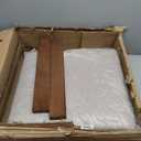 Solid Wood Upholstered Dining Chair, Mid Century Modern Dining Room Chair with Curved Backrest and Armrest for Kitchen, Living Room, Study Room, Walnut and Gray