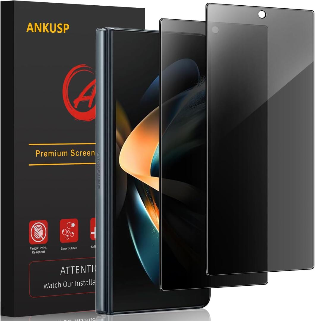 [2 Pack] Galaxy Z Fold 6 Privacy Screen Protector, Anti-Spy, Case Friendly, Bubble Free, 9H Hardness, 3D Full Coverage Tempered Glass Screen Protectors for Samsung Galaxy Z Fold 6 5G