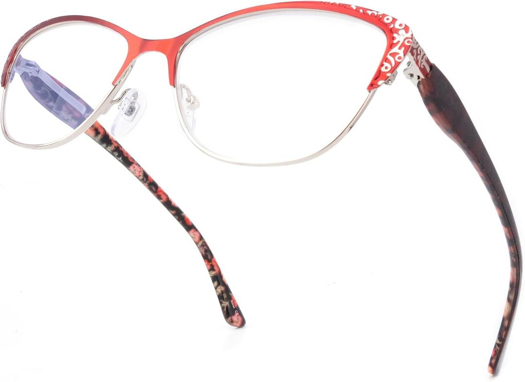 SKYWAY Women's Reading Glasses Elegant Blue Light Blocking Readers Computer Glasses Eyewear Ruby 1.5x