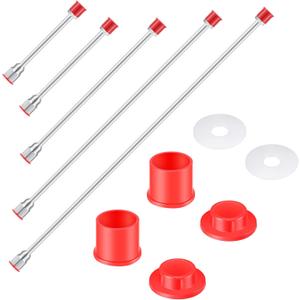 5 Pieces Airless Paint Sprayer Tip Extension Pole Extension Rod for Airless Painting Spray Gun with Red Guard (40,29.95,20,12,7.8 Inches)
