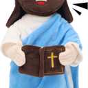 Jesus Plush Talking Doll with Halo,Speak 20 Bible Verses & 20 Songs,13.4" Interactive Hymn Stuffed Plushie Perfect Religious Gift for Kids Sunday School & Easter Celebrations (Blue)
