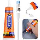 Fabric Glue Permanent, 60 ML Washable Clear Clothing Glue, Super Fabric Adhesive for Rhinestones, Patches, Clothes, Denim, Leather, Polyester, Fabrics, Doll Repair, Flannel, Cotton