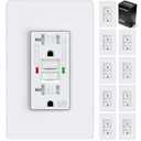 ELECTECK 10 Pack GFCI Outlets 20 Amp, Outdoor Weather Proof (WR), Self-Test GFI Receptacles with LED Indicator, Ground Fault Circuit Interrupter, Screwless Wallplate Included, UL Listed, White
