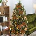 12Pcs Vintage Velvet Bows Christmas Tree Decorations,6 Inch Brown Xmas Ornaments for Tree Home Party Front Door Wreath Holiday Indoor Inside Decor