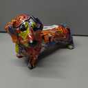 FUNSXBUG Colorful Dachshund Dog Statue Art Figurines Sculpture Collectibles Home Office Desktop Decor Outdoor Garden Display Decoration (Dachshund Dog 1)