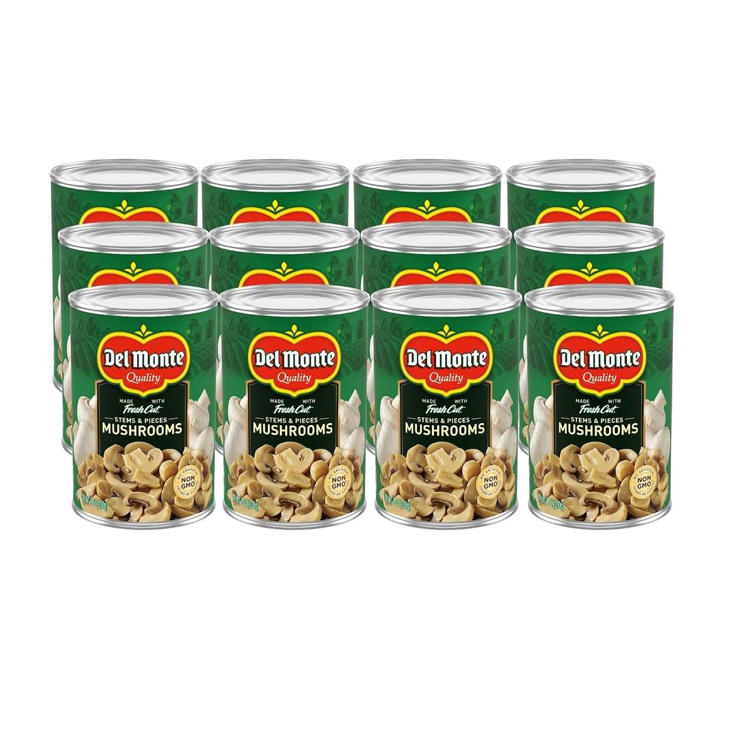 Del Monte® Mushrooms Stems and Pieces 8 oz. Can, 12 Pack EXP: 03/20/2030