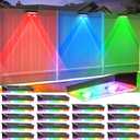 Solar Fence Lights Outdoor, 20 Pack Warm White/RGB Fence Solar Lights with 2 LED, IP65 Waterproof, Backyard Patio Decor for Deck, Wall, Railing, Pool, Stair
