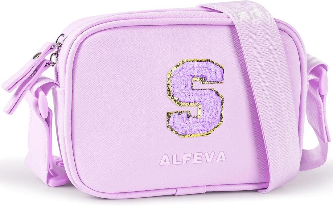 Easter basket stuffers,Crossbody Bags for Women and Girls,PU Leather Small Purse with Initial A-Z - Easter Gifts for Girls, Birthday Graduations Gifts for Her
