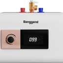 2.5 Gallon Electric Water Heater, 1500W 110V Mini Tank Under Sink Instant Hot Water Heater with Pressure Release Valve, Digital Display for Kitchen, RV, Laundry,Food Truck, Beige