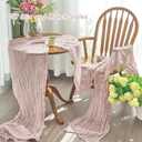 IVAPUPU 2 Pcs Cheesecloth Table Runner - 10ft Dusty Pink Boho Rustic Gauze Cheese Cloth Table Runner for Baby Shower Decorations Wedding Party Spring Garden Farmhouse Mothers Day Decor