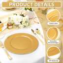PROY 50 Pcs 13 Inch Charger Plates Bulk, Gold Chargers for Dinner Plate, Table Chargers for Table Setting, Wedding