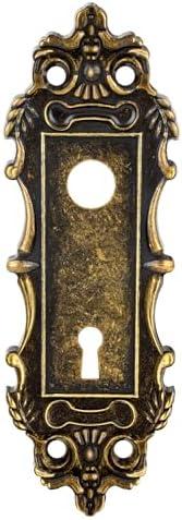 CEYMIO Mortise Lock Door Knob Plate for Interior Doors 2 Pack Antique Bronze Door Lock Cover Handle Vintage Old Style Door Knob Conversion Kit