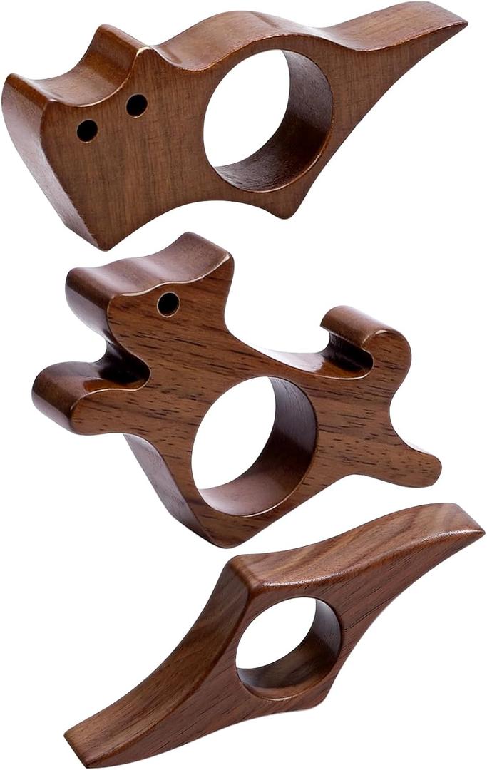 ONEST 3 Pieces Wooden Thumb Book Page Holder Wooden Thumb Bookmark for Reading Book Holders Ideal Book Reader Gifts Book Worm Gifts for Women Men Readers Writer Book Lover