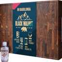XXL American Black Walnut Cutting Board 24 x 15 Inch (ExtraThick 1.7"), Hardwood Butcher Block, Charcuterie, Heavy Duty End Grain Wood Chopping Board with Juice Groove & Handles (Oil & Plate included)