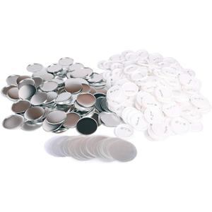 CREWORKS 100 Sets 2.25 inch/58mm Blank Button Badge for Button Making Machine, Button Maker Supplies Round Badge Button Press Refill, Includes Metal Shells & Clear Mylar & Plastic Base