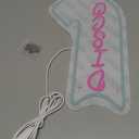 Looklight Disco Neon Signs for Wall Decor Pink Blue LED Word Light Sign Right-Pointing Arrow Neon Light USB Light Up Letters Sign for Disco Lover Music Bar Music Studio Rec Room Bedroom Party Decor